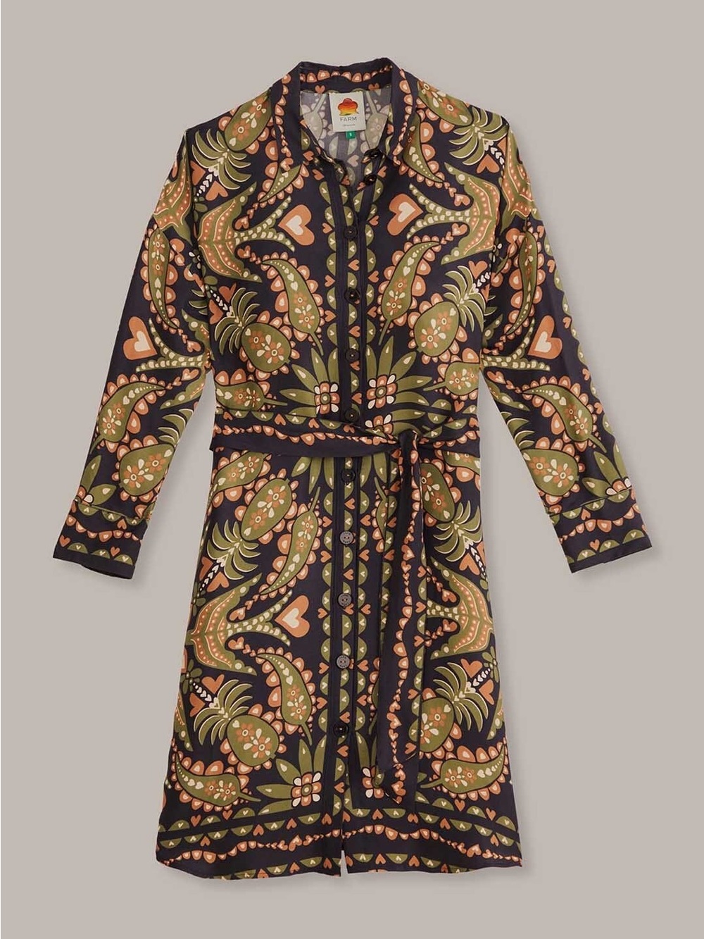 FARM Rio Martina Black Shirt Dress NWT Medium